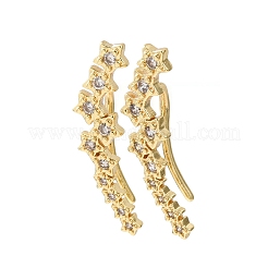 Boucles d'oreilles en laiton micro pavé de zircons cubiques&nbsp;KK-CBAA351-17G-01