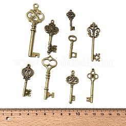 合金のチベット風チャーム  スケルトンキーチャーム  アンティークブロンズ  32~70x13.5~31x2~4mm  穴：2.5~7.5mm&nbsp;FIND-D040-01AB