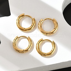 Boucles d'oreilles créoles en acier inoxydable 304 avec placage ionique (IP)&nbsp;EJEW-G272-01-8mm-G