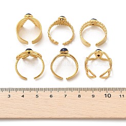 Природные лазурит кольца палец&nbsp;RJEW-K290-04G