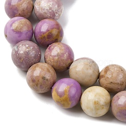 Натуральный лепидолит / пурпурный слюдяный камень бисер пряди G-K401-A01-8mm