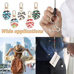 5 шт. 5-х цветные эмалевые подвесные украшения в виде листьев монстеры&nbsp;KEYC-AR0001-24