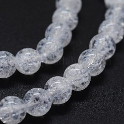 天然石クラッククオーツビーズ連売り  ラウンド  12mm  穴：1mm  約33個/連  15インチ&nbsp;G-K285-02-12mm