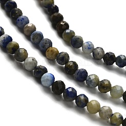 Нитки бусины из натурального ляписа-лазури G-RM2025-A21-3mm