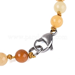Collares colgantes de flores de jade y topacio natural&nbsp;NJEW-N064-08D