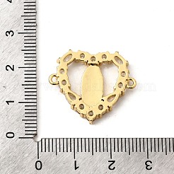 Латунное прозрачное кубическое циркониевое сердце с подвесками-соединителями KK-I360-035G