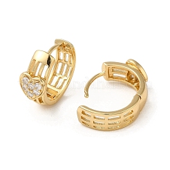 Серьги-кольца из латуни с микропаве из кубического циркония EJEW-L271-31KCG