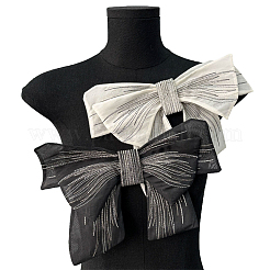 Декоративная отделка воротника из органзы с большим бантом и вышивкой AJEW-WH0518-41B