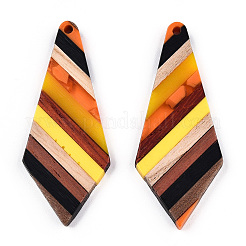 Большие подвески из прозрачной смолы и орехового дерева RESI-TAC0017-48-B01