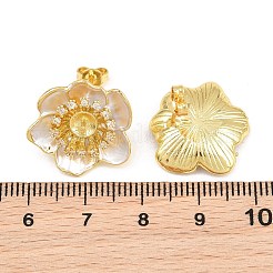 Messing micro pave zirkonia-ohrstecker-Zubehör&nbsp;CU-CBAA5EE-04G-01