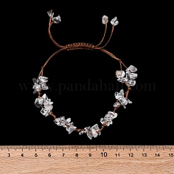 Braccialetti di perline intrecciate in cristallo di quarzo naturale regolabili per le donne&nbsp;BJEW-U035-02L