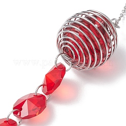 Attrape-soleil suspendus en perles rondes et octogonales en verre&nbsp;HJEW-JM04617-03
