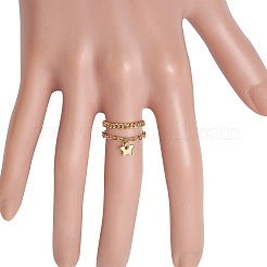 Регулируемые латунные многорядные кольца для пальцев RJEW-JR00864