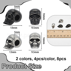 8 Stück 2 Farben Halloween-Perlen aus Edelstahl 304 (europäischer Stil)&nbsp;STAS-OC0001-41