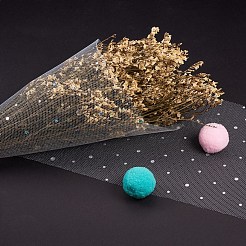 キラキラスパンコールデコメッシュリボン  チュール生地  スカートを作るためのチュールロールスプールファブリック  ミックスカラー  6インチ（15cm）  約25ヤード/ロール（22.86メートル/ロール）&nbsp;OCOR-P010-B-C