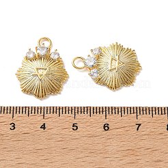 Pendenti in zirconi cubici trasparenti in micro pavè di ottone&nbsp;CU-CBAA0AF-01G