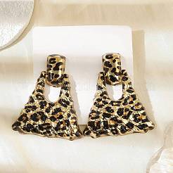Серьги-гвоздики из сплава с леопардовым принтом&nbsp;EJEW-K304-01D-G