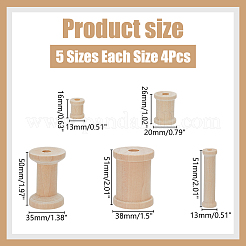 20 шт. 5 вида деревянных шпуль&nbsp;WOOD-WR0001-21