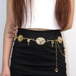 Богемный цепной ремни из сплава с изображением головы крупного рогатого скота и овала с рисунком лошади для женщин FS-WG66674-01