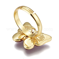 Регулируемые латунные кольца с прозрачным кубическим цирконием RJEW-F106-G