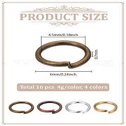 16 г 4 цвета железные открытые прыжковые кольца&nbsp;IFIN-LP0001-09