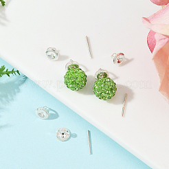 6セット925個のスターリングシルバー製イヤリングナットとピン  銀  6x4.5mm  穴：0.7mm  11x1mm  2個/セット&nbsp;STER-BBC0008-58S