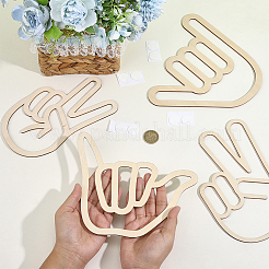 4 sac de 4 styles d'autocollants muraux en bois&nbsp;DIY-WR0005-38