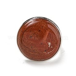 Bagues rondes ajustables en jaspe rouge naturel&nbsp;RJEW-K371-09S-24