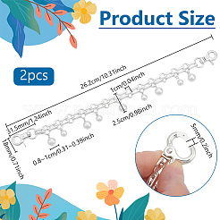 2 stücke kunststoff imitation perle runde perlen quaste eisen geldbörse dekorative ketten&nbsp;DIY-PH00034-86