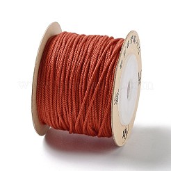 ポリエステルツイストコード  ラウンド  DIYのジュエリーには  ファイヤーブリック  1.2mm  約38.28ヤード（35m）/ロール&nbsp;OCOR-G015-01B-11