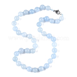 Натуральный аквамарин бисера ожерелья NJEW-S404-19