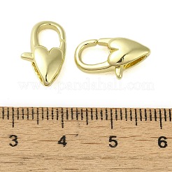 真鍮カニカン  カドミウムフリー＆ニッケルフリー＆鉛フリー  ハート  ゴールドカラー  16x9x5mm  穴：4mm&nbsp;KK-B089-23B-G