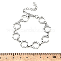 12 mm 304 Edelstahl-Ringgliederkettenarmbänder&nbsp;SA-CBA2696-23P