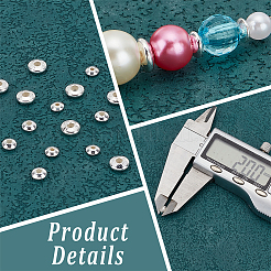 60 шт. 3 бусины-разделители из стерлингового серебра 925-го размера&nbsp;STER-PH0001-29