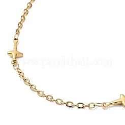 Ионное покрытие (ip) 304 нержавеющая сталь цепочка с поперечными связями ожерелье NJEW-K249-06G