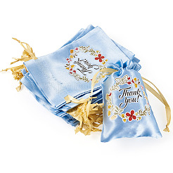 Blumen-Dankeschön-Aufbewahrungsbeutel aus Polyester-Satin mit Kordelzug&nbsp;LS-ABAG-TAC0005-09C
