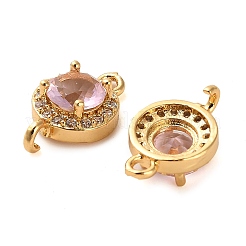 Ciondoli connettore in ottone con pavé di zirconi cubici&nbsp;X-KK-D093-09G-06