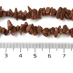 Нити синтетических бусинок из золотого камня G-D093-A02