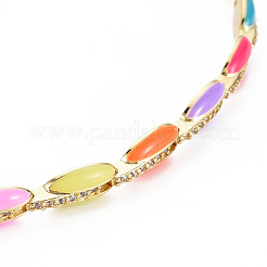 Collares de tenis con eslabones de circonio cúbico micro pavé de latón para mujer&nbsp;NJEW-T013-01G-09