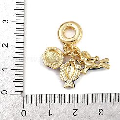 Европейские подвески-шармы с кубическим цирконием и латунным паве KK-N271-28G