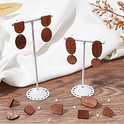 20 пара сережек-гвоздиков из орехового дерева в двух стилях MAK-SC0001-20