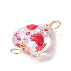 Подвески-сердечки ручной работы из стеклянной эмали PALLOY-JF04263-01