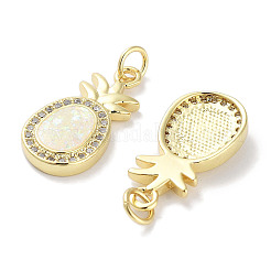 Латунные микропаве прозрачные подвески с фианитом&nbsp;KK-L213-042G-03