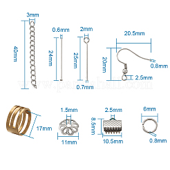 DIYジュエリーセット  304ステンレススチールの金具と真鍮のリング付き  ミックスカラー  110x70x30mm&nbsp;DIY-TA0002-26