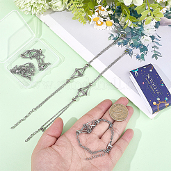 6 Stück 201 Edelstahl Makramee Beutel geflochten Edelsteinhalter Armbandherstellung&nbsp;BJEW-SC0001-72