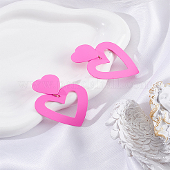 1 пара акриловых сережек-клипс в форме полого сердца для женщин&nbsp;EJEW-LP0001-87