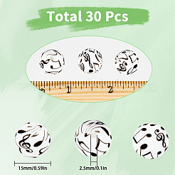 30 шт. печатные силиконовые фокусные бусины SIL-SC0001-73