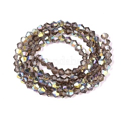 Ab couleur plaqué perles de verre transparent brins&nbsp;GLAA-G127-01-01J
