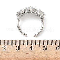 Латунные микро проложить манжеты кольца кубического циркония RJEW-H256-02P-02