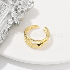 Латунные кольца для манжет с покрытием стойки для женщин RJEW-M028-57G